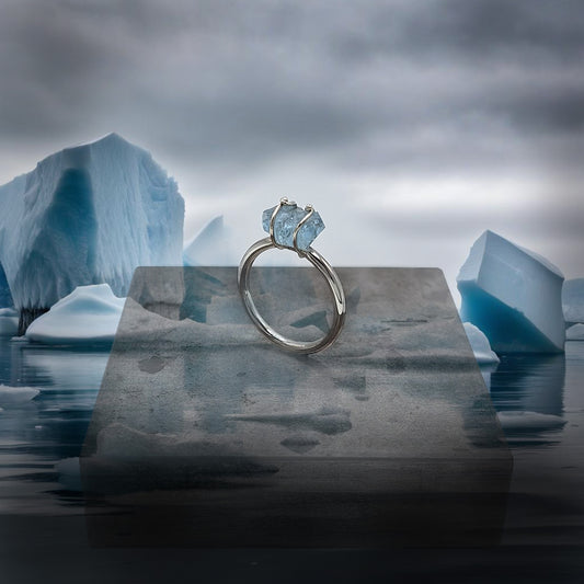 Knotted ring Aquamarine